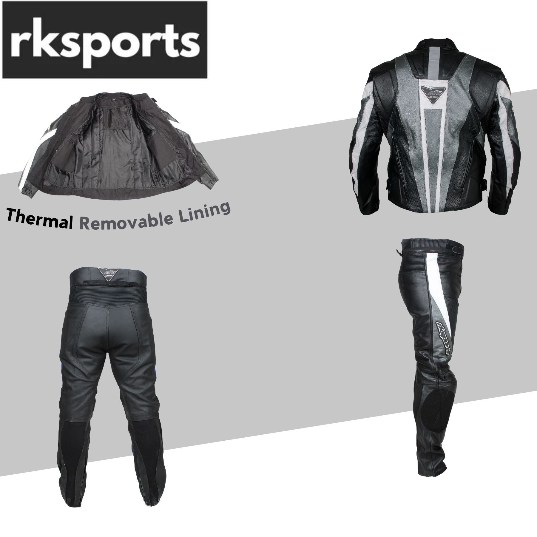 RKsports Chief Motorcycle Leather Trouser and Road Eagle Jacket Combination