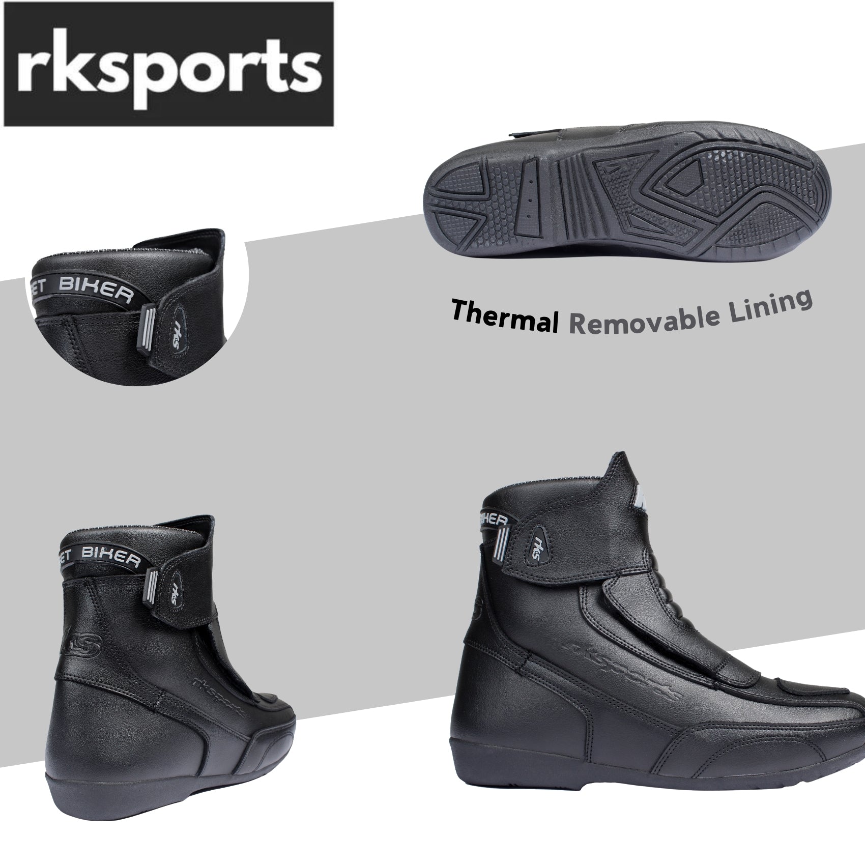 RK-2 SHORT LEATHER CRUISER ANKLE MOTORBIKE MOTORCYCLE BOOTS LADIES & MEN
