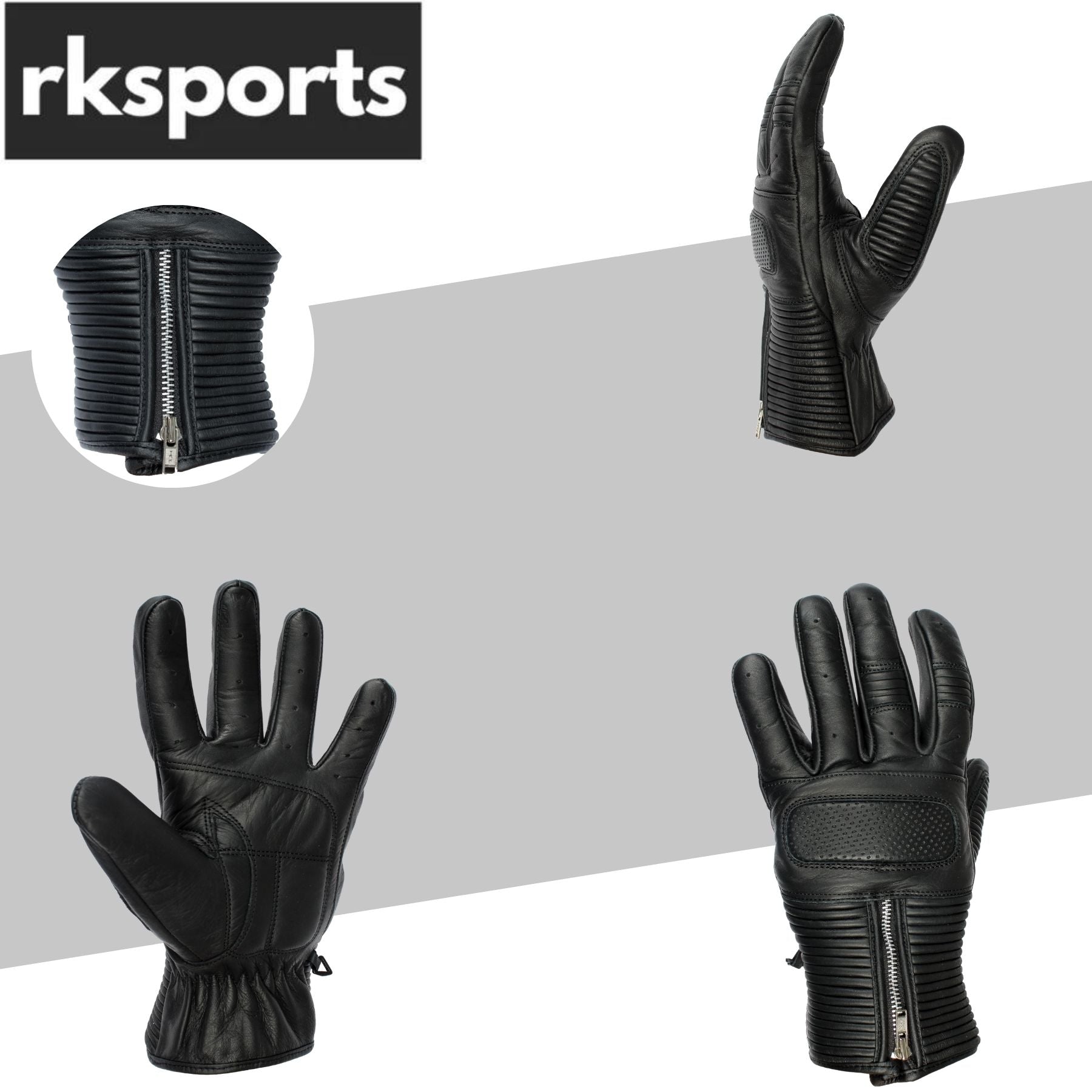 Summer Leather style 1019 Perforated Motorcycle Motorbike Gloves