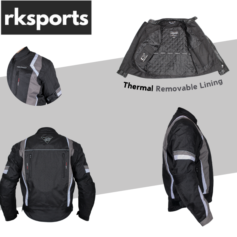 RKSports 1509 MENS Waterproof Textile Motorbike Motorcycle Armoured Jacket