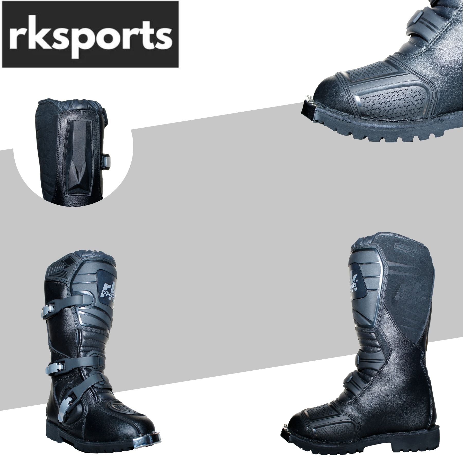 KIDS MOTORCYCLE OFF ROAD NEW MOTOCROSS MX BLACK LEATHER BOOTS