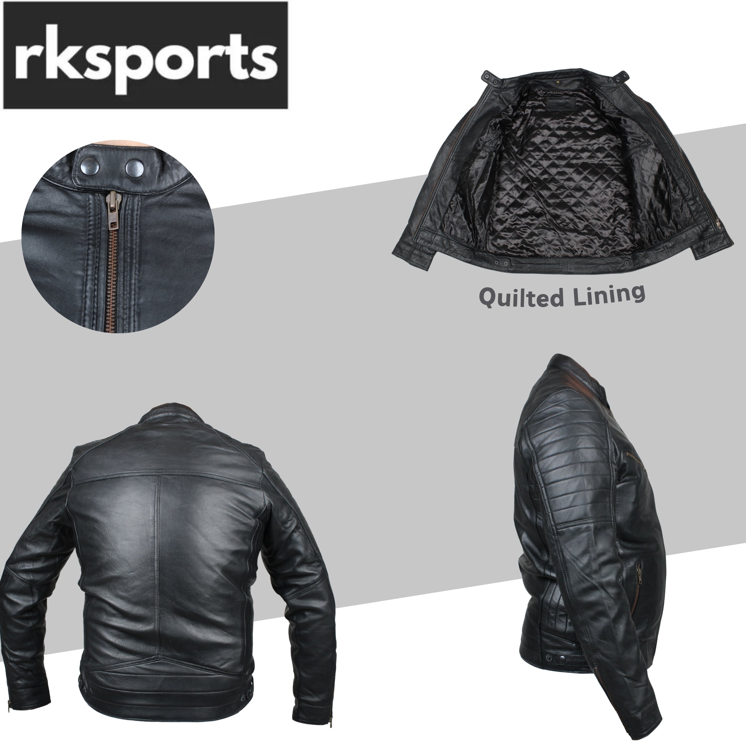 Rksports Mens Style 1767 Fashion Leather jacket