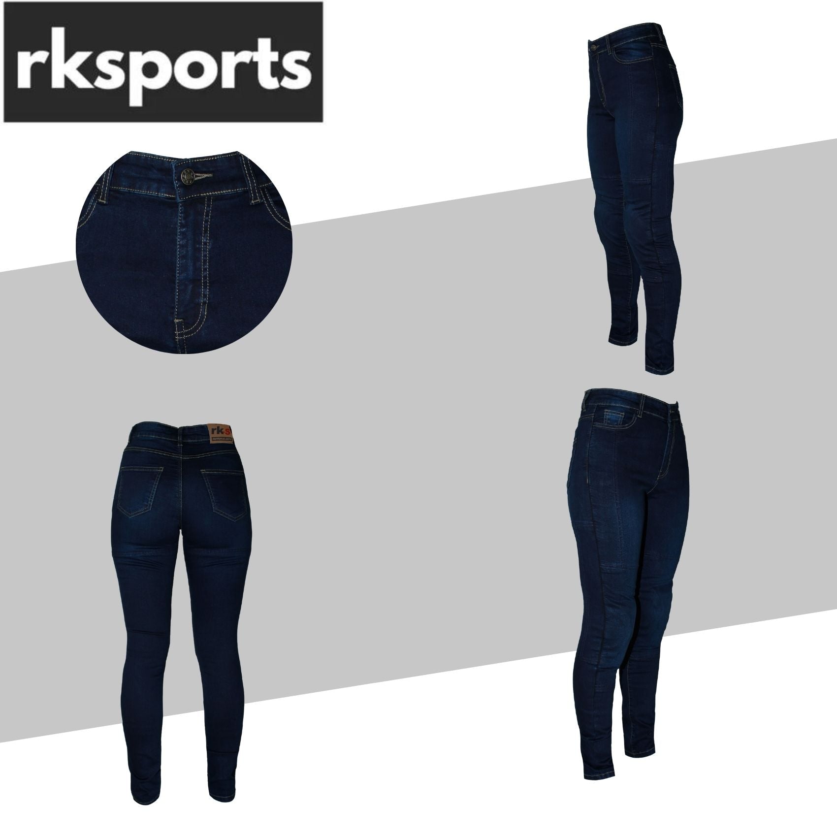 RKSport Women/Ladies Motorcycle Motorbike  Jeggings made with protective  Lining