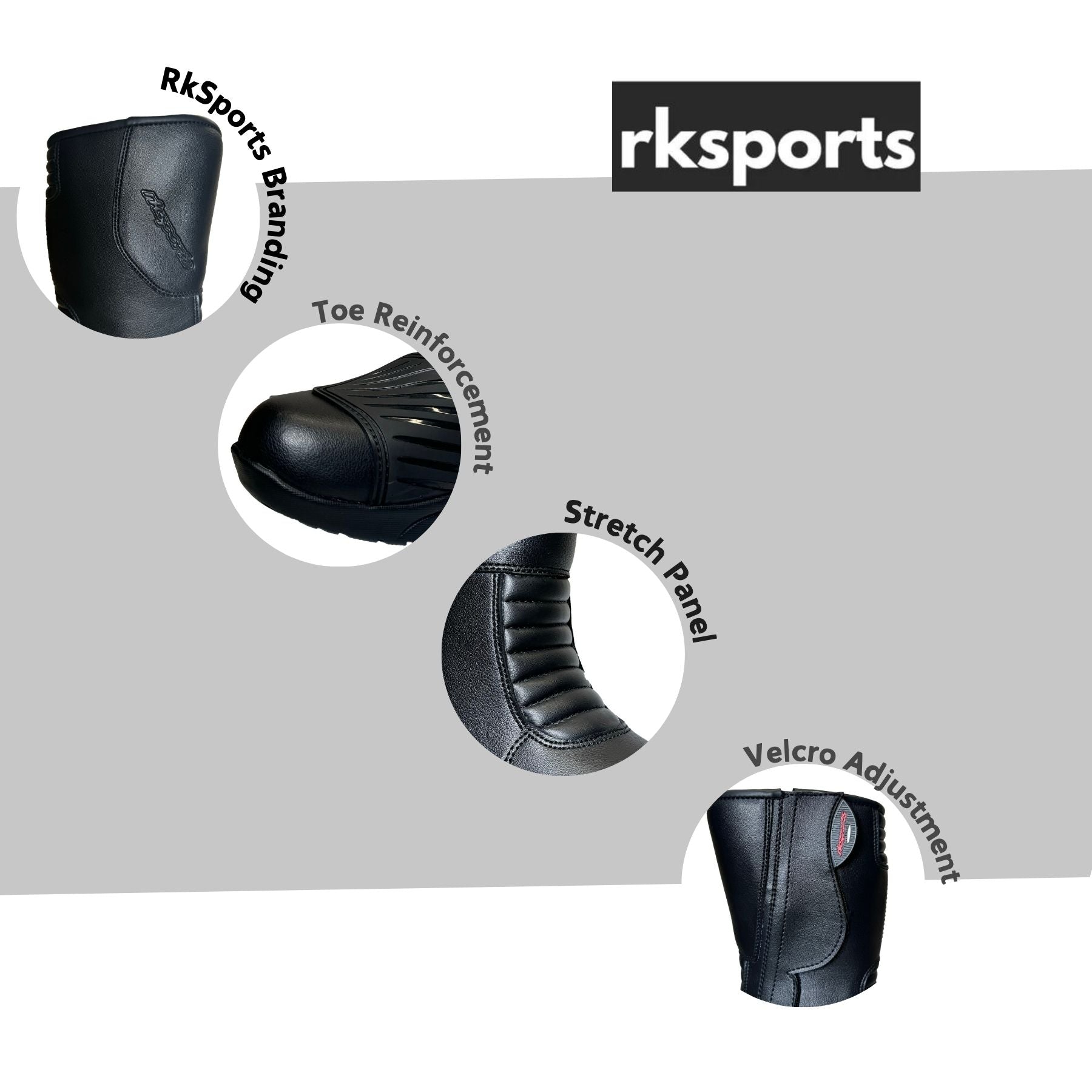 LV11 Motorcycle Black Leather Water Resistant Motorbike Winter Racing Boots