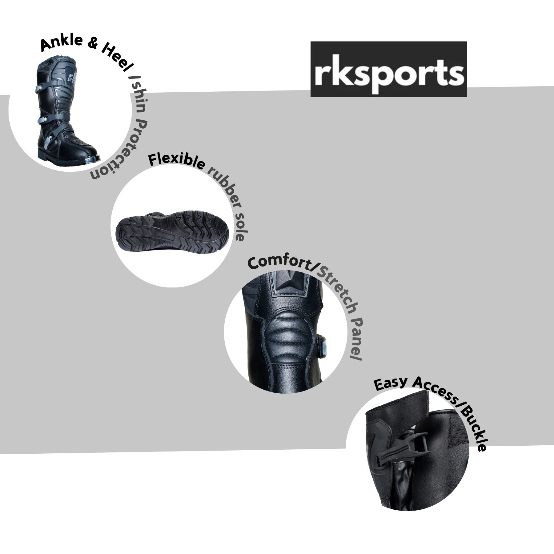 KIDS MOTORCYCLE OFF ROAD NEW MOTOCROSS MX BLACK LEATHER BOOTS