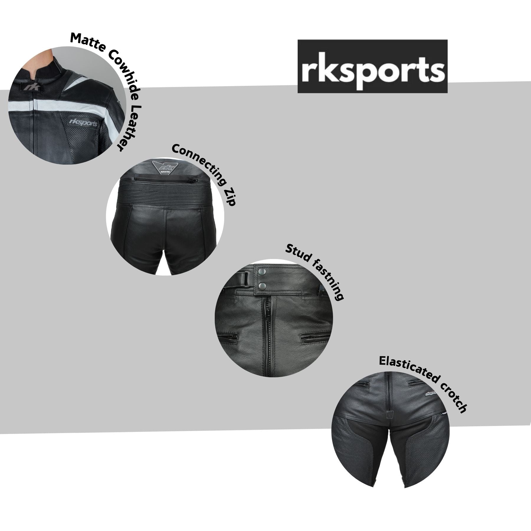 RKsports Chief Motorcycle Leather Trouser and Road Eagle Jacket Combination