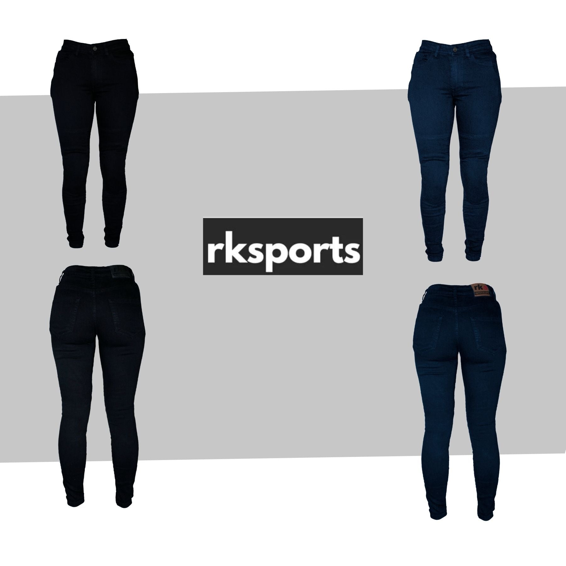 RKSport Ladies Motorcycle Motorbike Denim Trousers Jeans with protective Lining