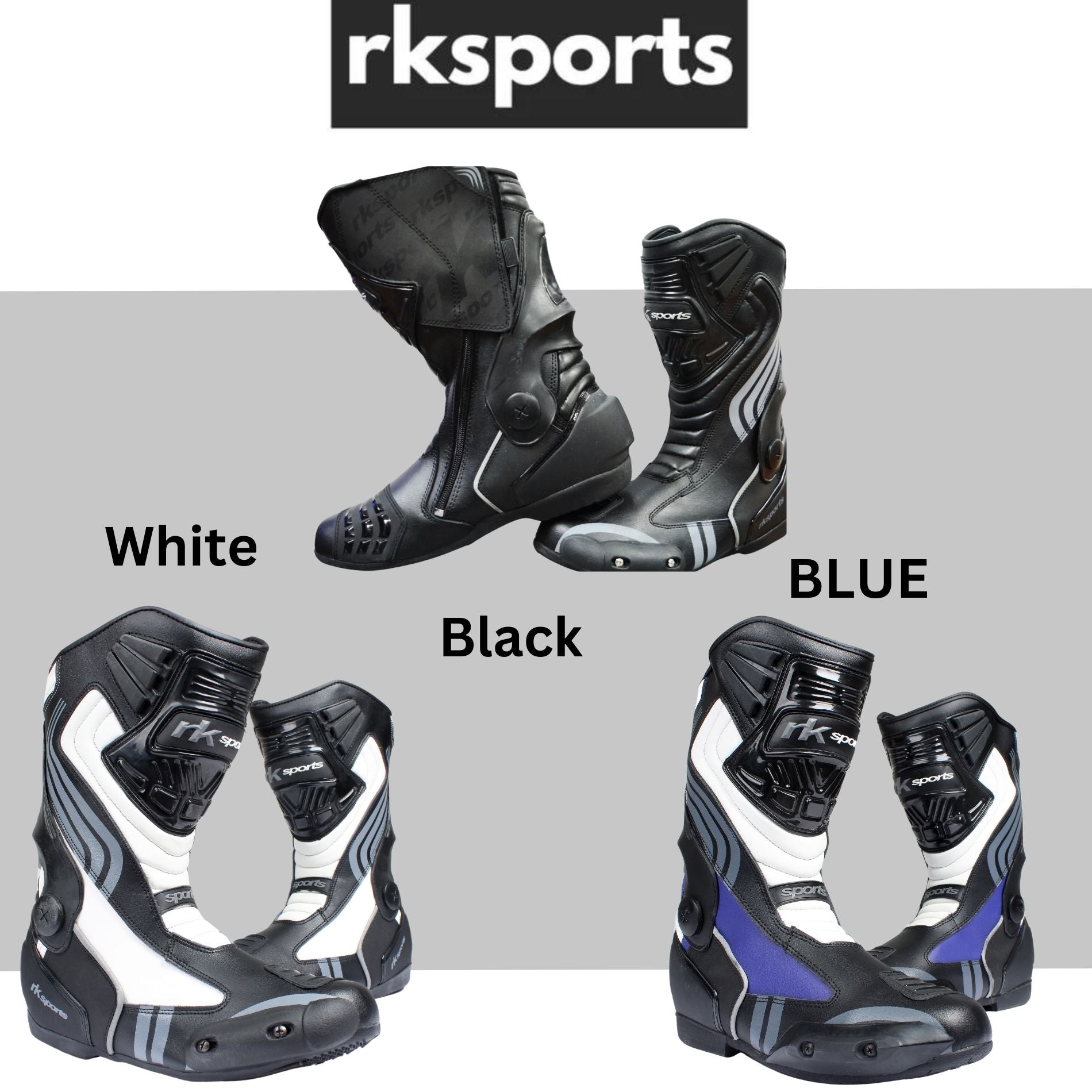 LV15 Motorcycle Motorbike Black Red Blue Leather Sports Race Boots Top Seller