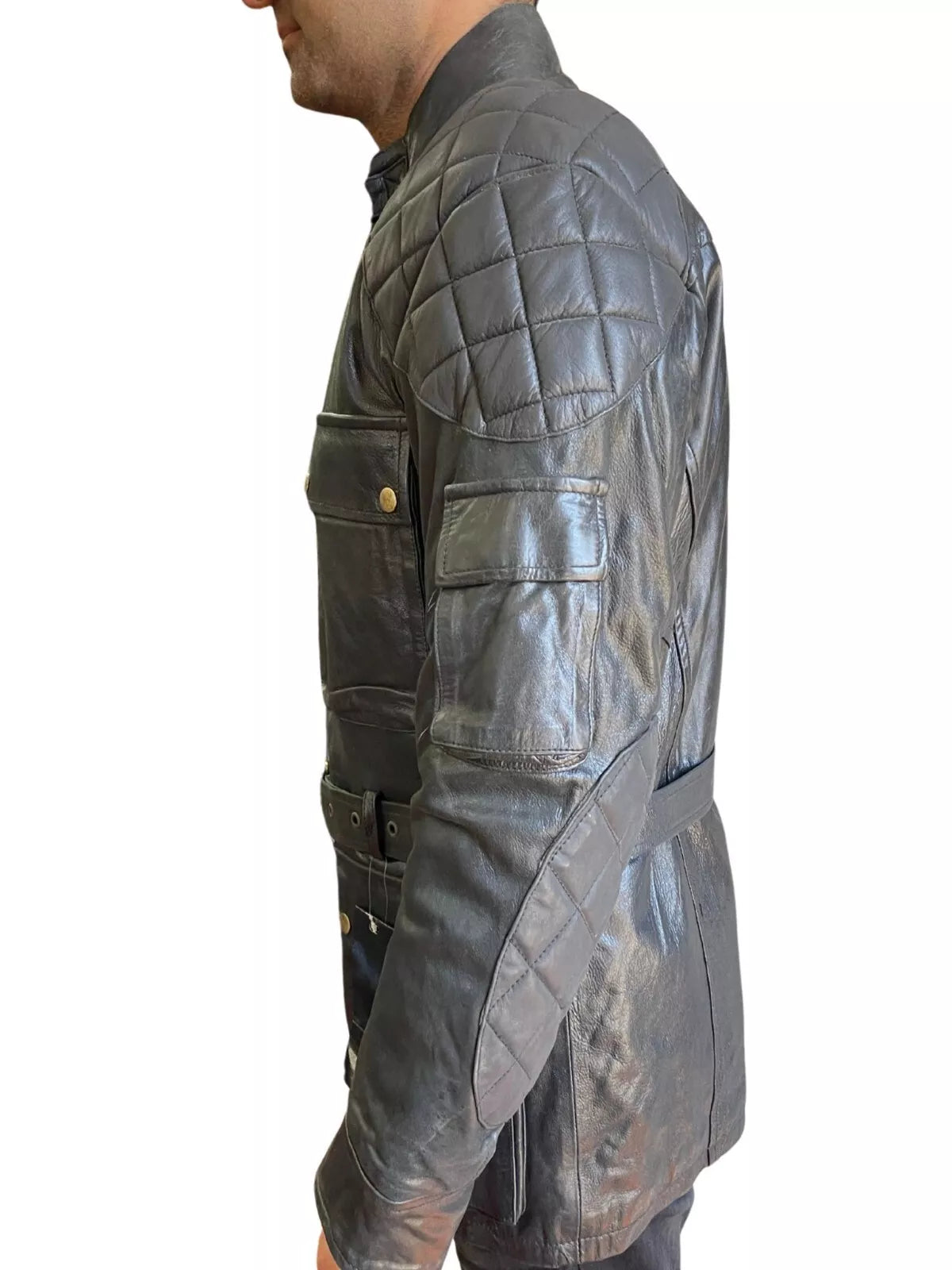 RK Sports Men Long Leather Motorcycle Motorbike Jacket – Premium Cowhide leather