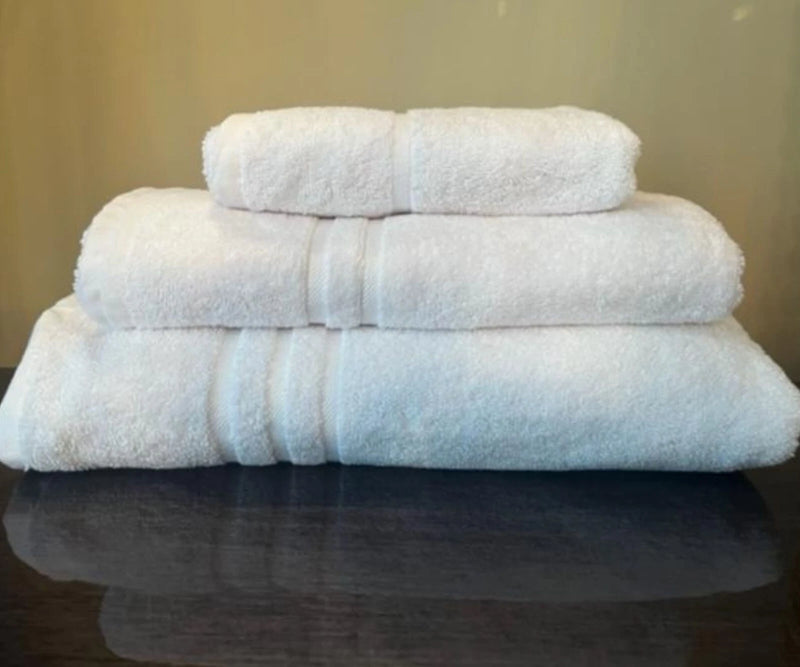 Luxurious 500 GSM Cross lines ribbed White Towel - Soft, Absorbent, and Durable