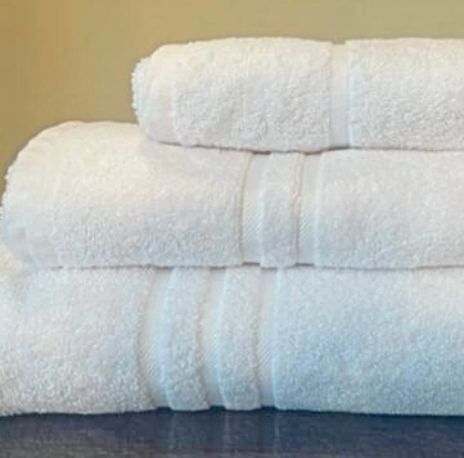 Luxurious 500 GSM Cross lines ribbed White Towel - Soft, Absorbent, and Durable