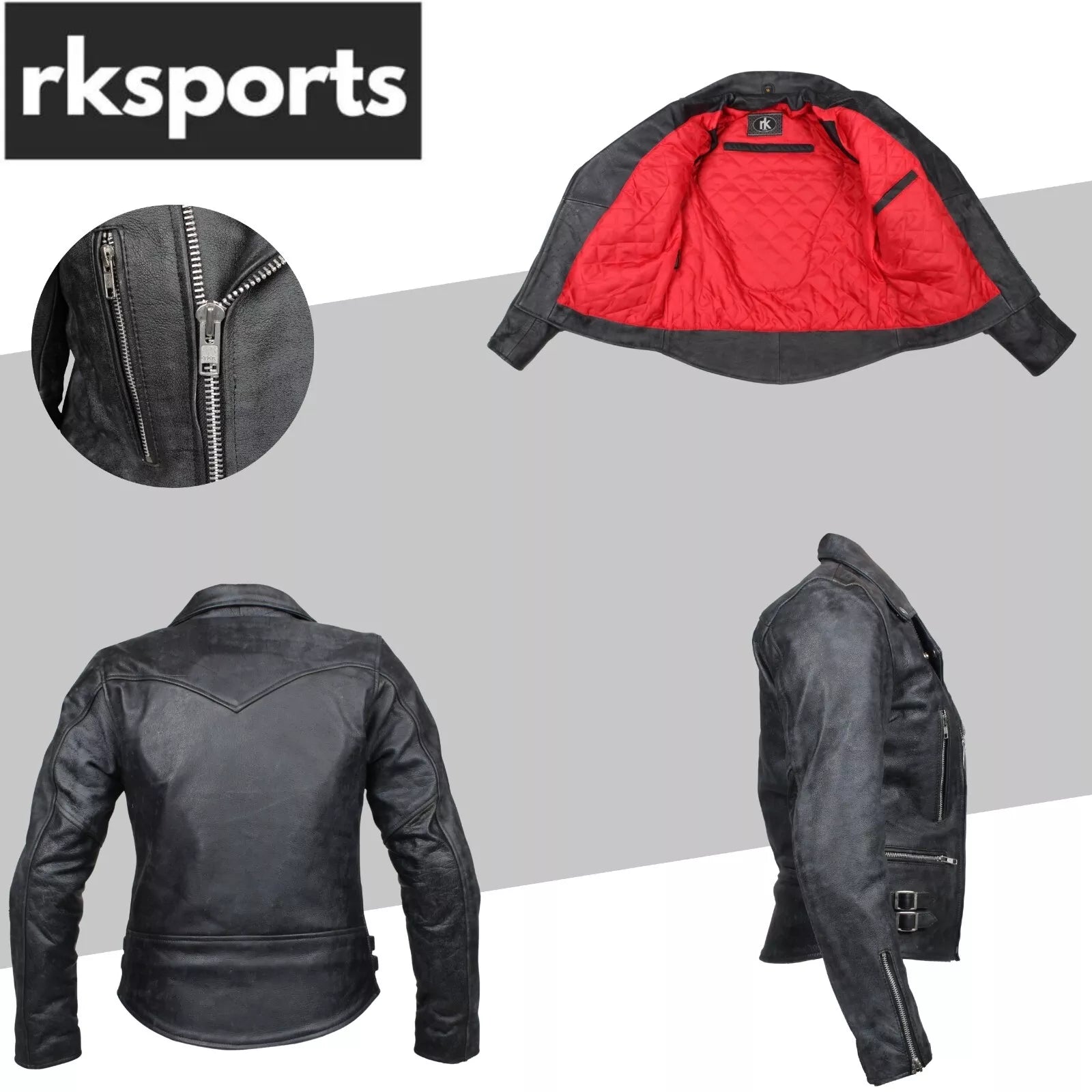 RKsports LADIES BRANDO MOTORCYCLE MOTORBIKE JACKET