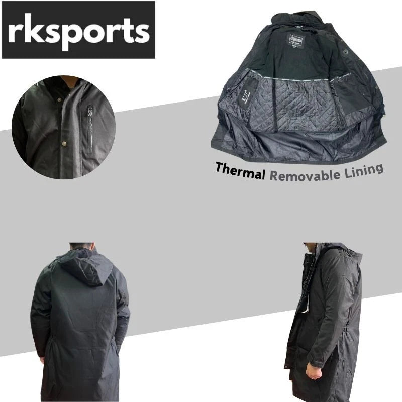 RKSports  PARKA  hooded Motorbike Motorcycle  Double lined Waterproof Jacket