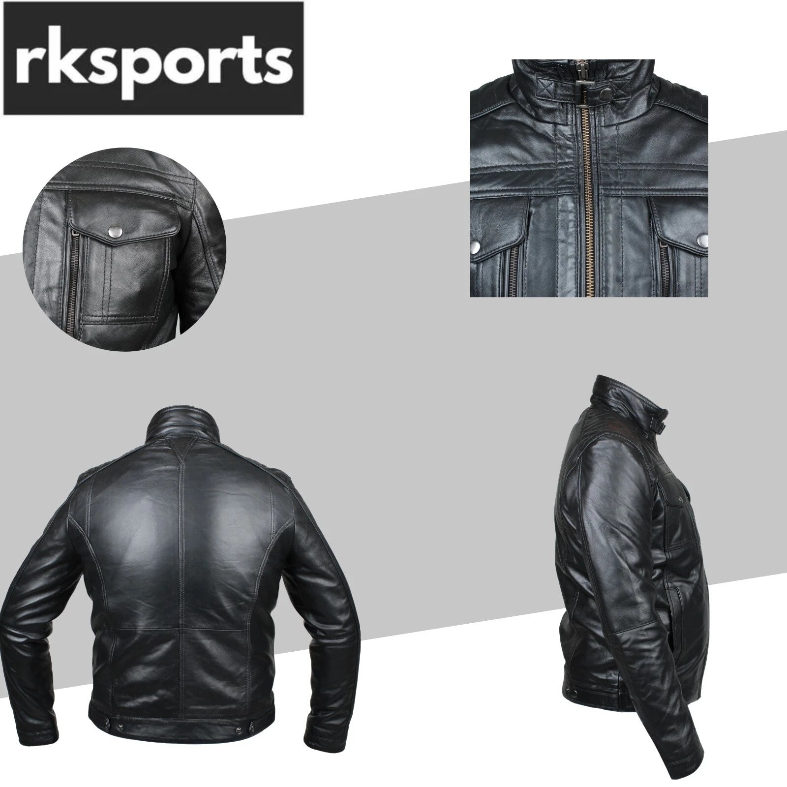 Rksports Mens Style MB 380 Fashion Leather jacket