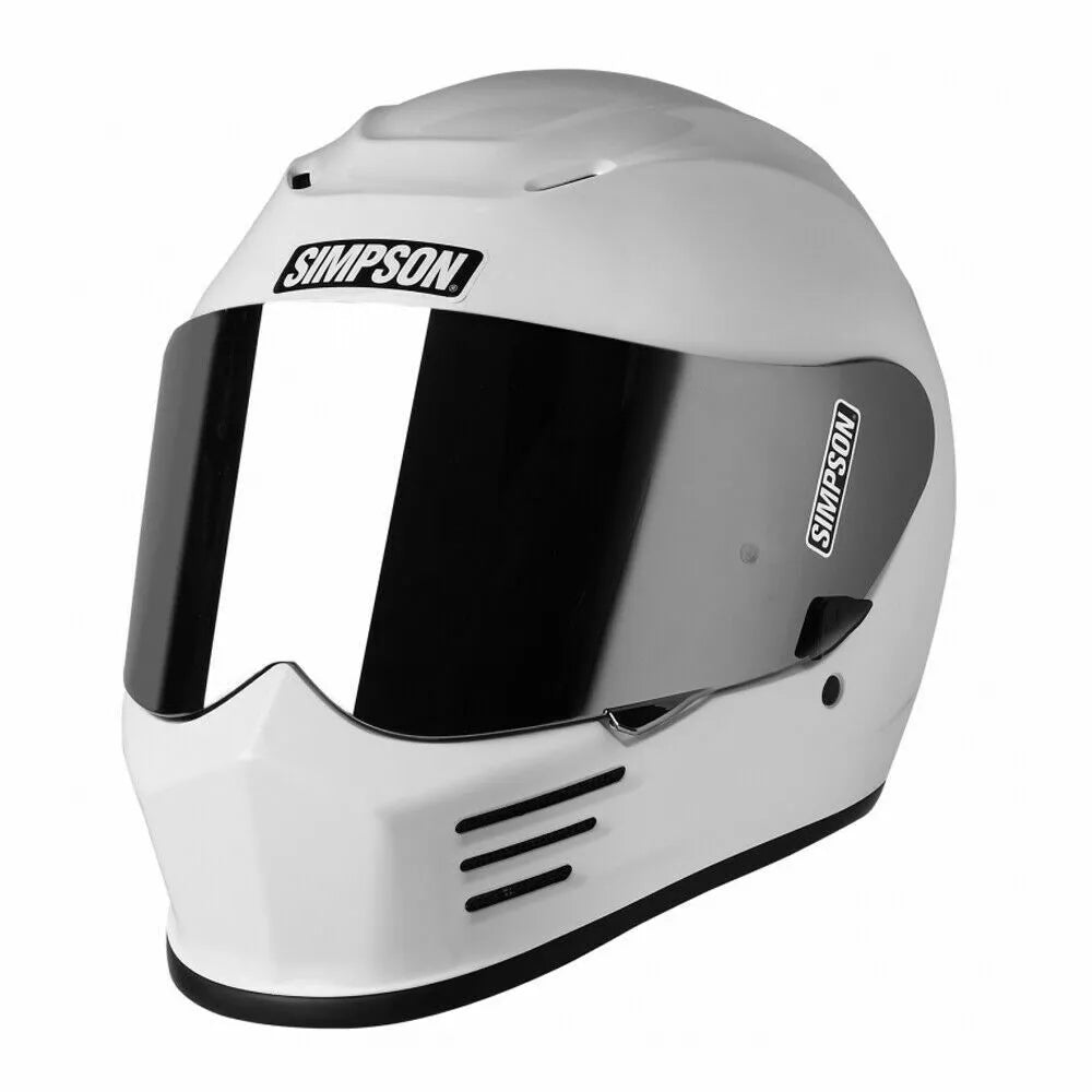 Simpson Speed Matt Black/glossy white Motorbike Full Face Helmet-free blackvisor