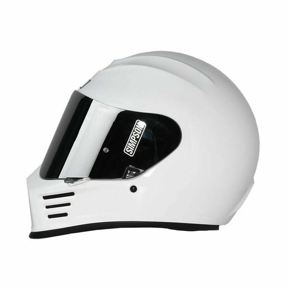 Simpson Speed Matt Black/glossy white Motorbike Full Face Helmet-free blackvisor