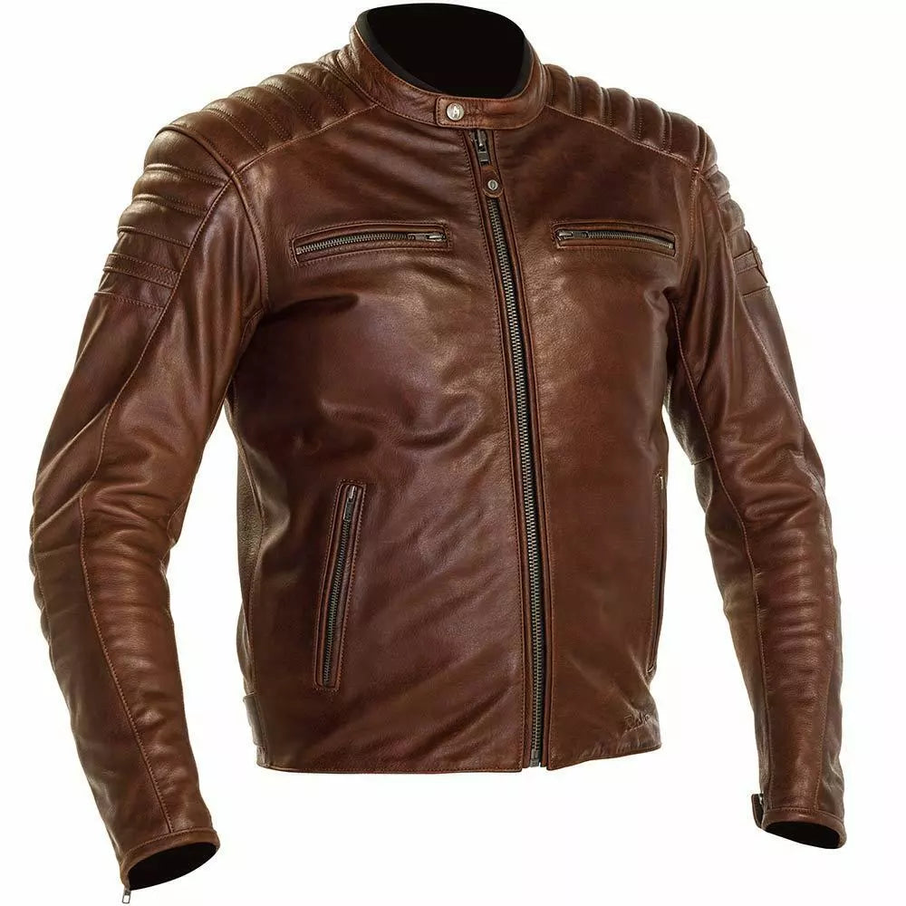 RICHA DAYTONA 2 BROWN CLASSIC CASUAL LEATHER MOTORCYCLE MOTORBIKE BIKE JACKET