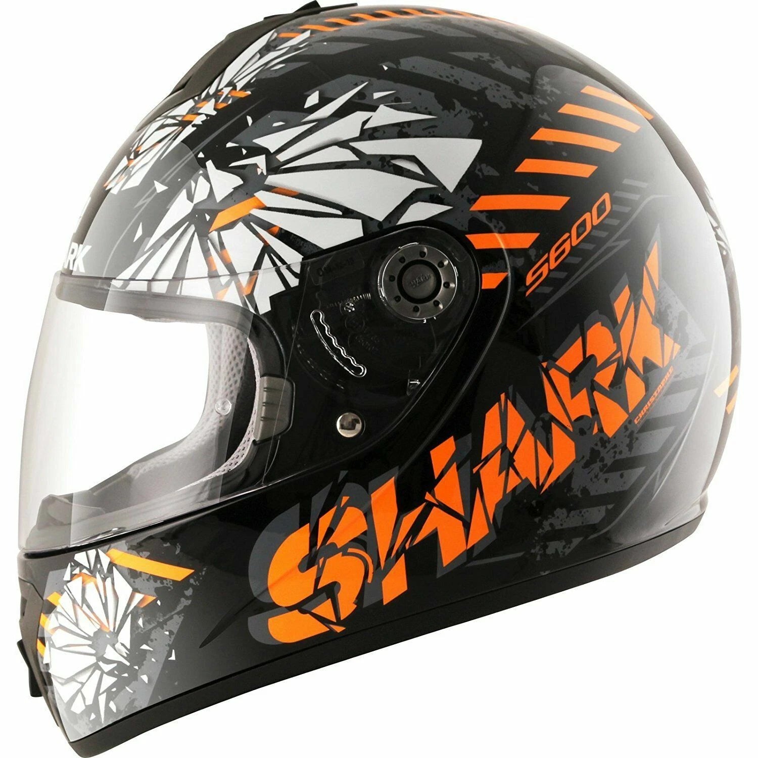 SHARK Integralhelm Shark S600 Poonky schwarz weiß orange