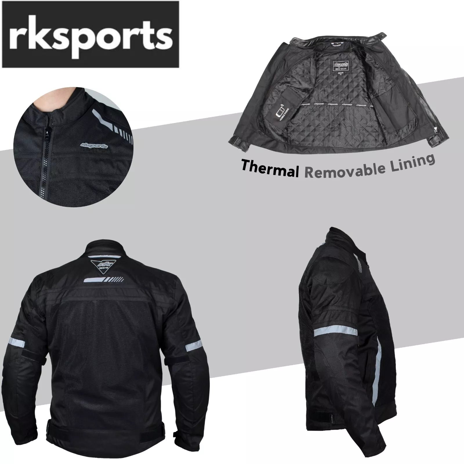 RKSports figo  Mesh  1535 Motorcycle Motorbike Jacket Armored Mens ladies