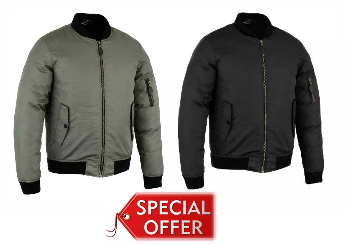RKS Mens Motorcycle Motorbike Waterproof Jacket Bomber CE Armored Flight Scooter
