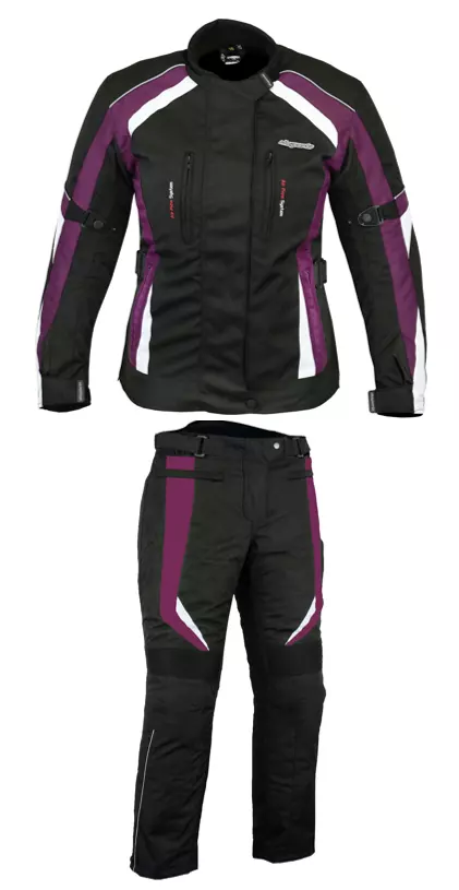 RKSports Motorbike Waterproof Ladies Colored Combo Textile Jacket + Trousers CE