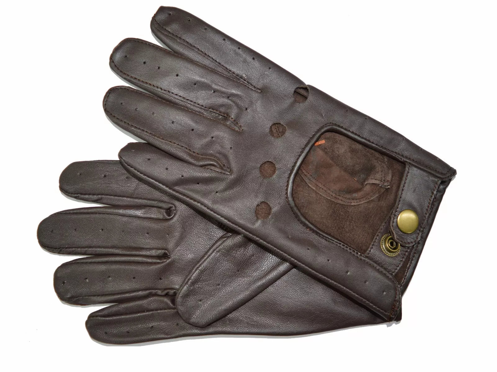 New Retro Real Leather Mens Ladies Winter Driving Mechanical Fashion Gloves