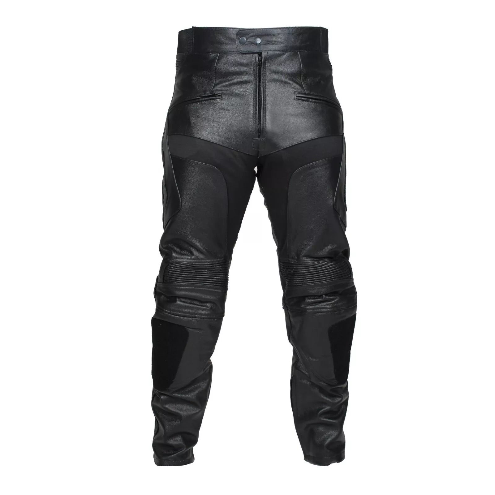 RKSPORTS MENS BLACK 1265 LEATHER COWHIDE MOTORCYCLE MOTORBIKE JEANS TROUSERS