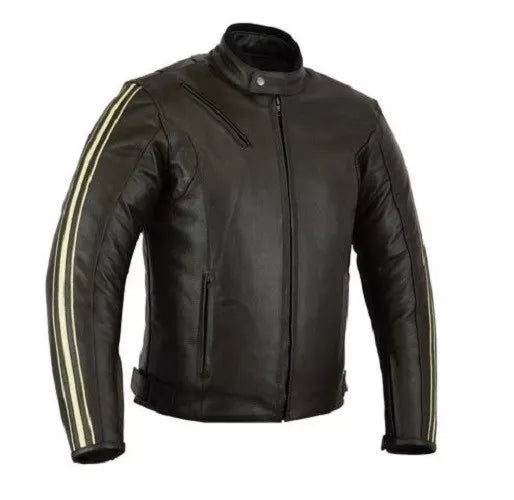 Rksports Mens Speed 4 Brown Leather Motorcycle Armoured  Jacket