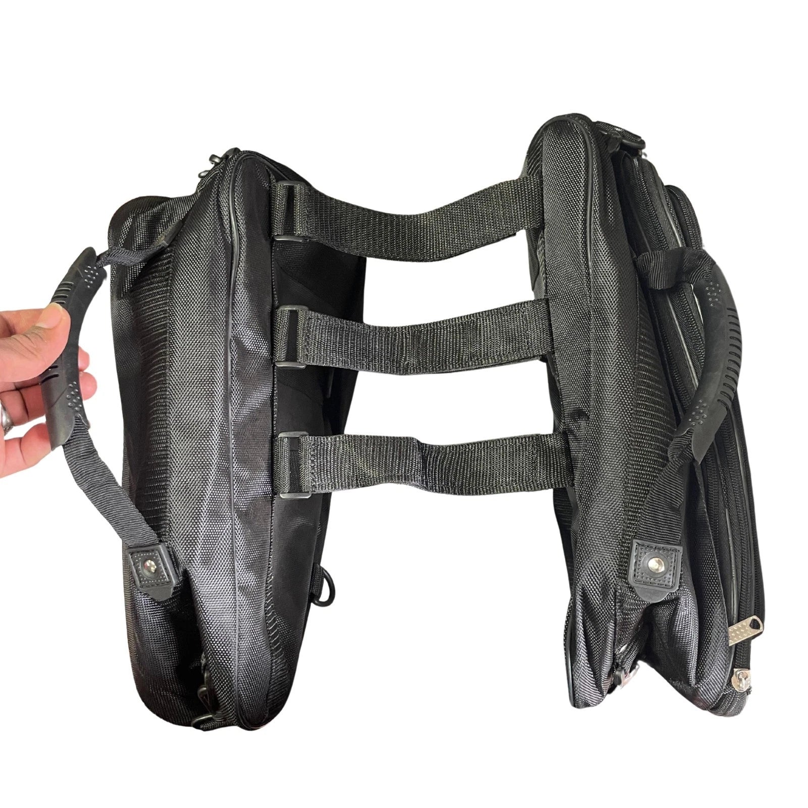 RKSports 48L Expandable Motorcycle Saddle Bags – Heavy-Duty Textile, Universal