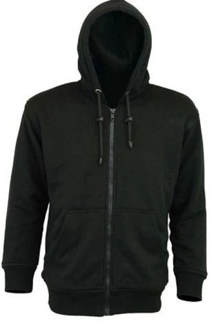 Motorcycle motorbike Removable Armoured Full Kevlar lined hoody Black