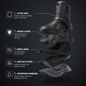 Dryrider AP-2 Summer Motorcycle Boots – Waterproof Riding Boots