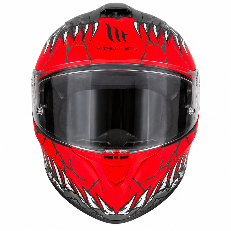 MT 1 Helmets Full Face Motorcycle Helmet – Red & Black Graphic Design – ECE R22.06 Certified – Sport & Road Riding Helmet (Copy)