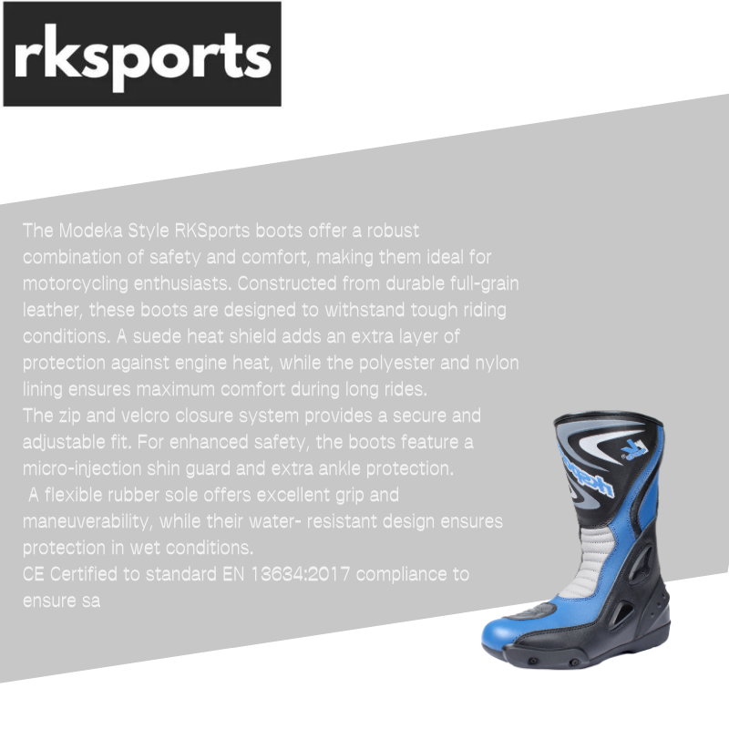 LV14 Motorcycle Black Blue Red Armoured Leather Waterproof Motorbike Race Boots