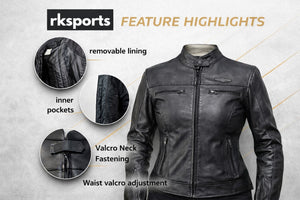 Blouson de moto en cuir Spin de RK Sports
