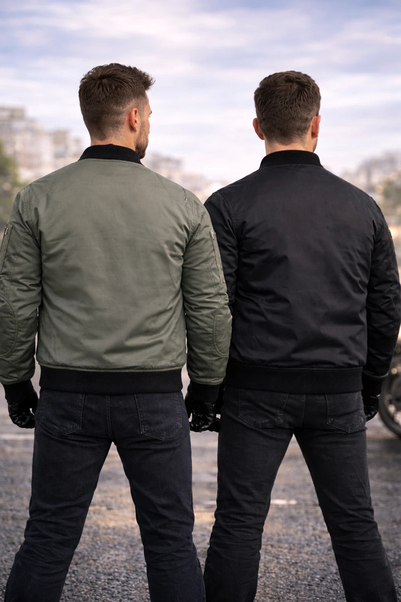 RKS Mens Motorcycle Motorbike Waterproof Jacket Bomber CE Armored Flight Scooter