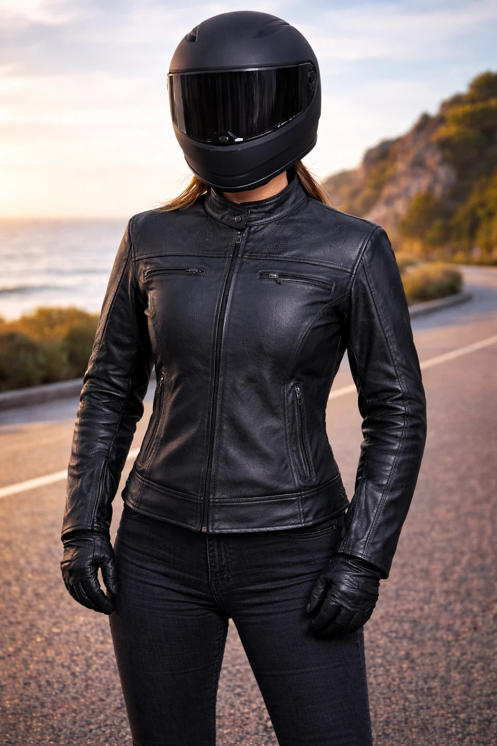 Blouson de moto en cuir Spin de RK Sports