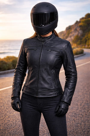 Blouson de moto en cuir Spin de RK Sports