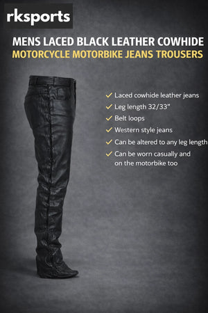 Jean Moto RK Sports en Cuir de Vachette Entrelacé