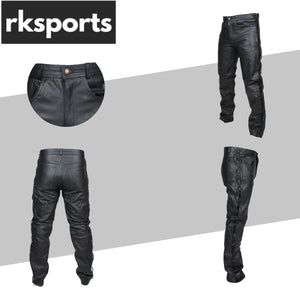 Jean Moto RK Sports en Cuir de Vachette Entrelacé
