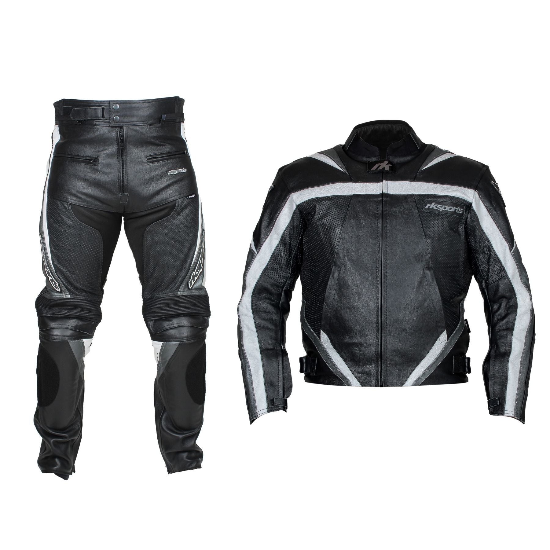 RKsports Chief Motorcycle Leather Trouser and Road Eagle Jacket Combination