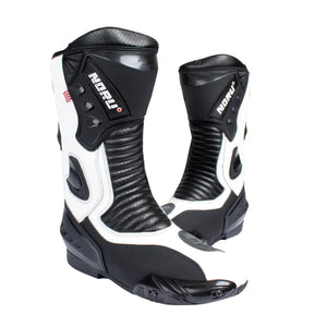 Rksport New Noru race Motorcycle Black white Leather Sports Race Boots
