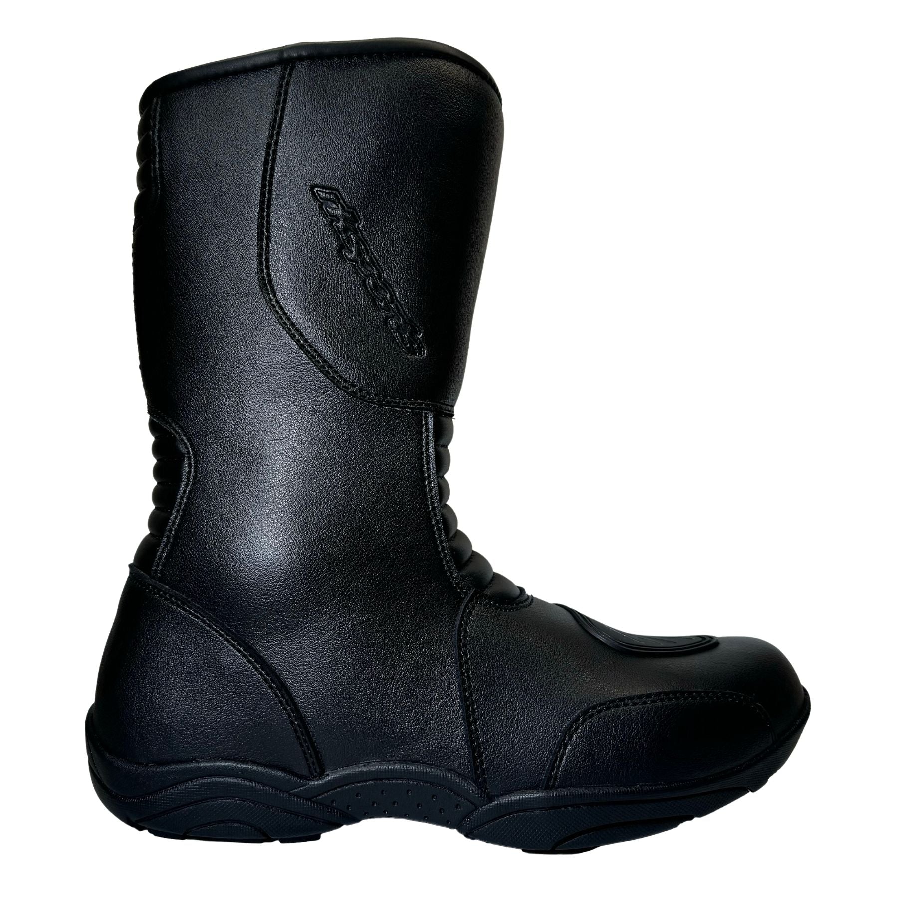LV11 Motorcycle Black Leather Water Resistant Motorbike Winter Racing Boots