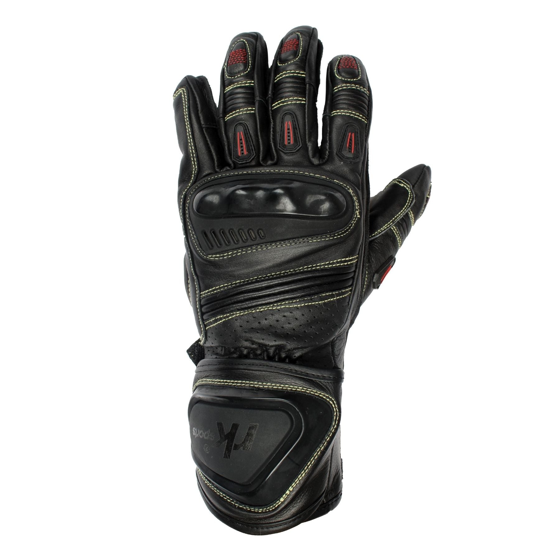 Reinforced  Leather Motorcycle Motorbike Carbon Knuckles Race Gloves