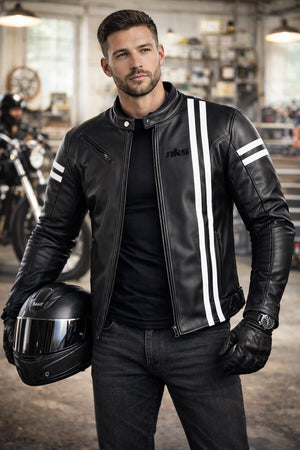 Rksports Speed-2 Mens Fashion Leather Motorcycle Motorbike Jacket with Armour