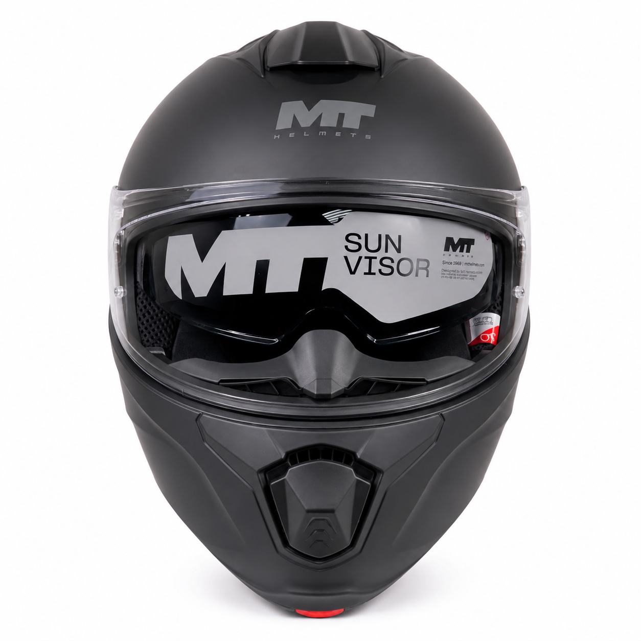 MT Modular Motorcycle Helmet – Matte Black | Flip-Up Full Face Helmet with Internal Sun Visor & Pinlock-Ready Visor