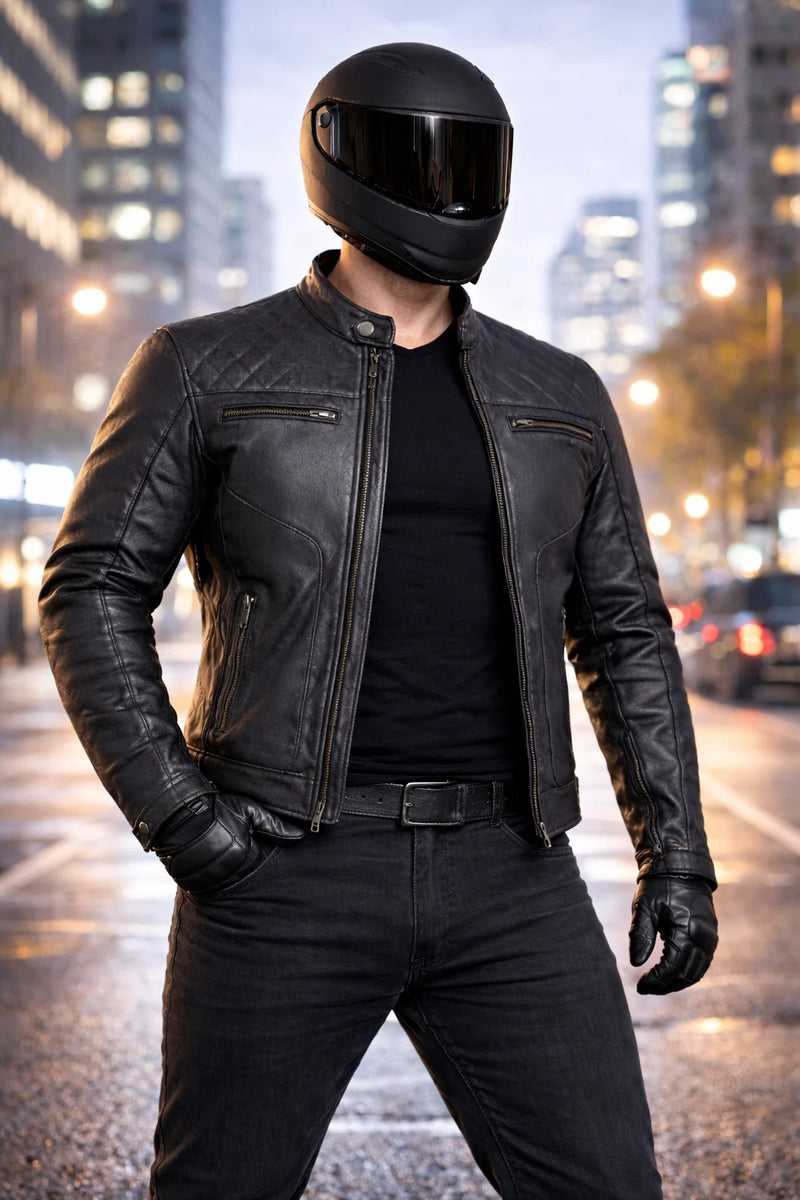 Rksports Gear Mens  Fashion Leather Motorcycle motorbike Jacket with Armour