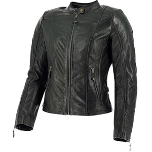 Richa Ladies Womens Lausanne Leather Motorcycle Motorbike Classic Jacket Black