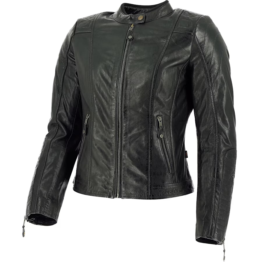 Richa Ladies Womens Lausanne Leather Motorcycle Motorbike Classic Jacket Black