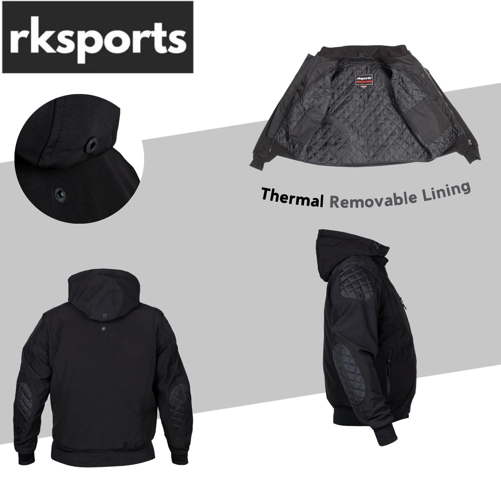 Sweat à capuche moto blindé Proto CE Armour Soft Shell