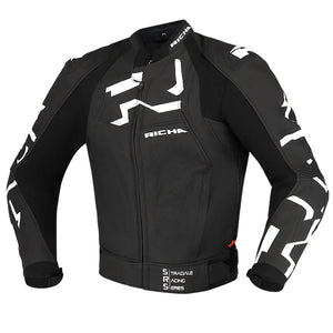 Richa Stradale Leather Jacket - Black / White